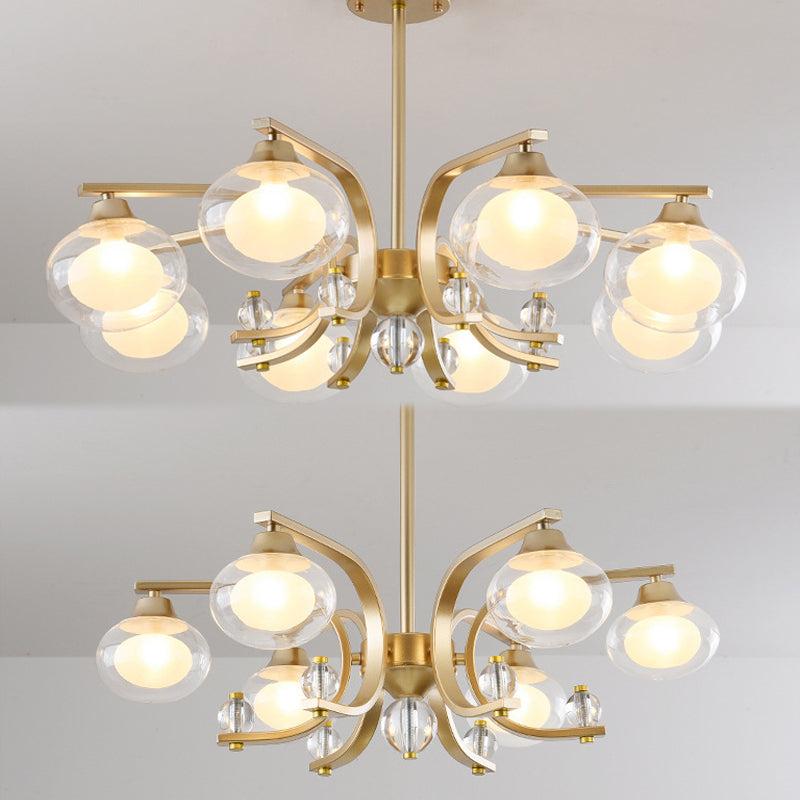 Globe Chandelier Light Fixture Modern Glass Pendant Lighting for Restaurant