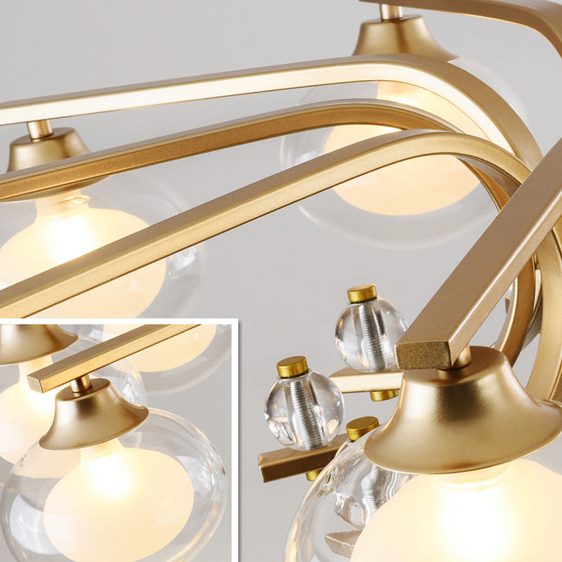 Globe Chandelier Light Fixture Modern Glass Pendant Lighting for Restaurant