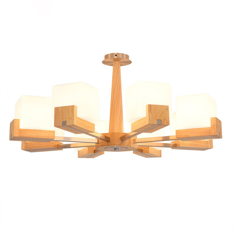 Quadratische Kronleuchterleuchte moderne weiße GlaSpendant Beleuchtung für das Restaurant