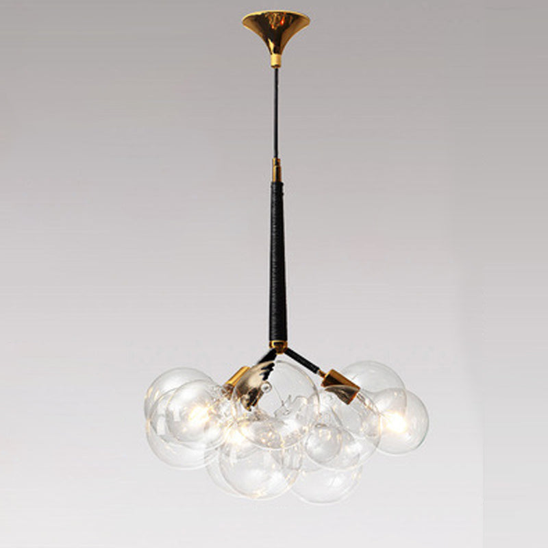 Globe Chandelier Light Fixture Modern Clear Glass Pendant Lighting for Restaurant