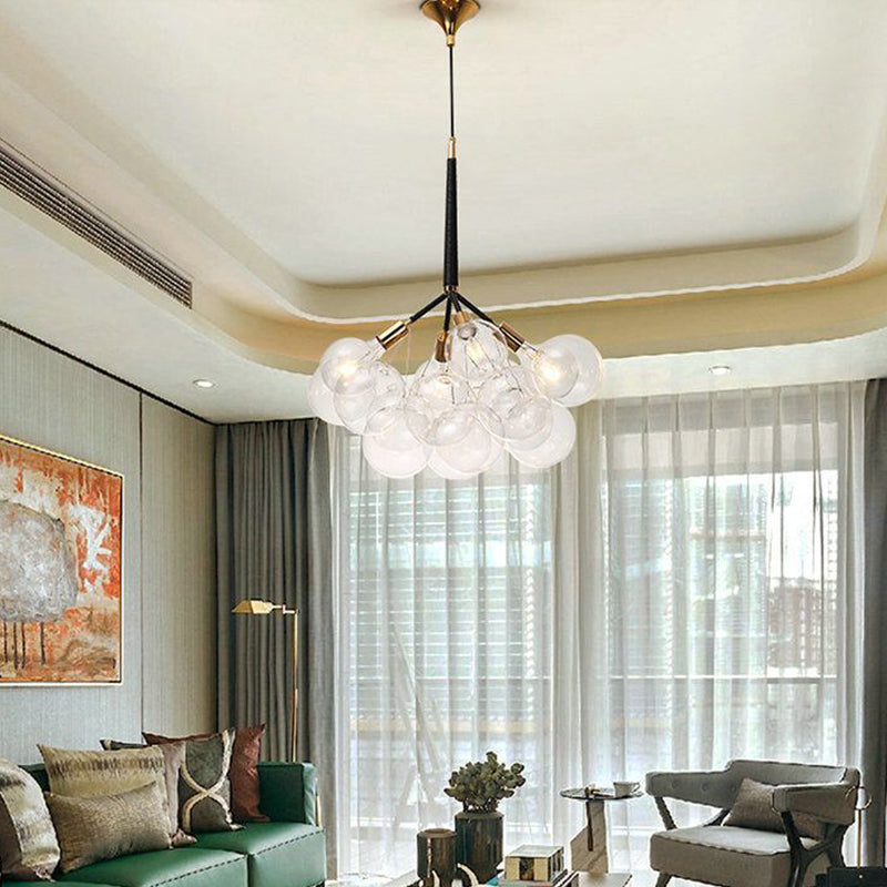 Globe Chandelier Light Fixture Modern Clear Glass Pendant Lighting for Restaurant
