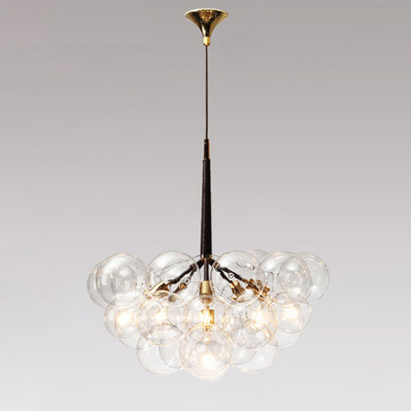 Globe Chandelier Light Fixture Modern Clear Glass Pendant Lighting for Restaurant