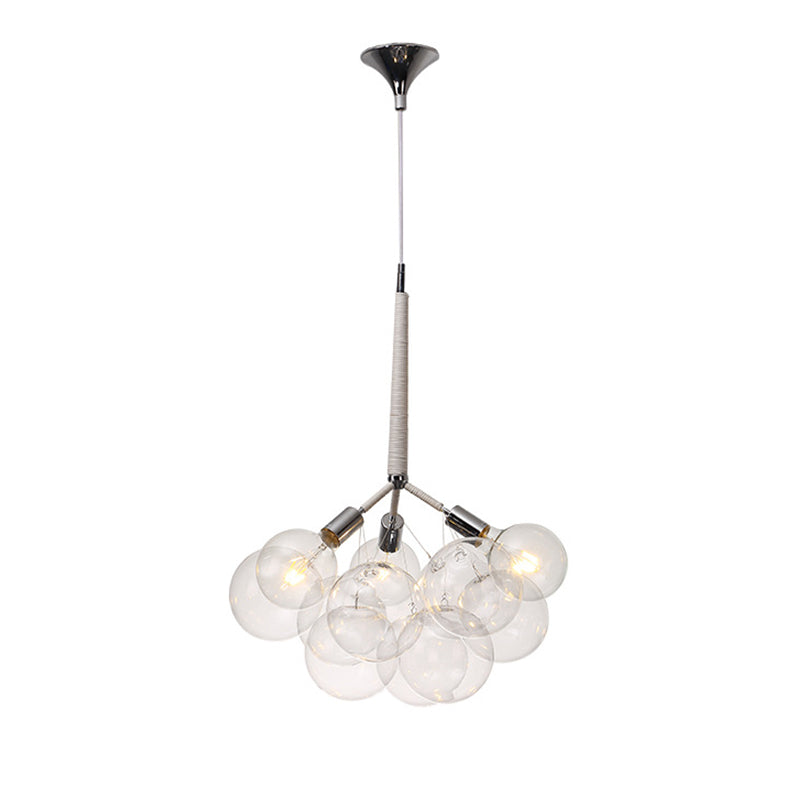 Globe Chandelier Light Fixture Modern Clear Glass Pendant Lighting for Restaurant