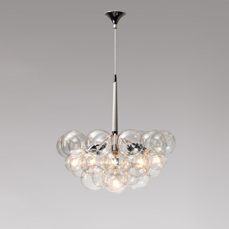 Globe Chandelier Light Fixture Modern Clear Glass Pendant Lighting for Restaurant