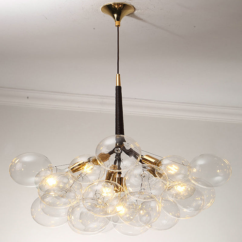 Globe Chandelier Light Fixture Modern Clear Glass Pendant Lighting for Restaurant