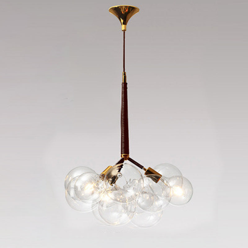 Globe Chandelier Light Fixture Modern Clear Glass Pendant Lighting for Restaurant