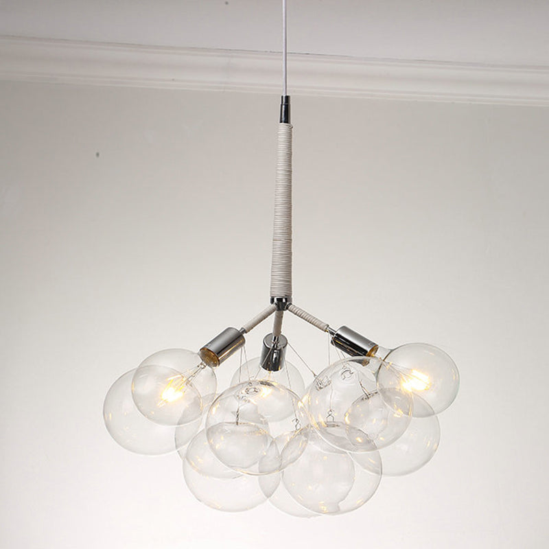 Globe Chandelier Light Fixture Modern Clear Glass Pendant Lighting for Restaurant