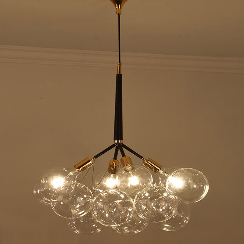 Globe Chandelier Light Fixture Modern Clear Glass Pendant Lighting for Restaurant