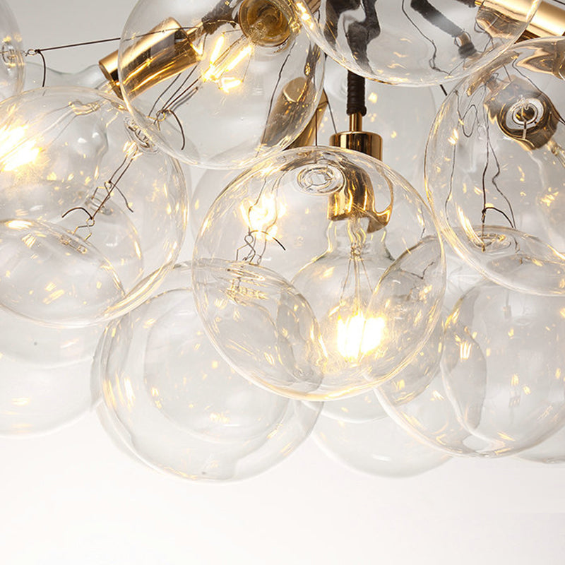 Globe Chandelier Light Fixture Modern Clear Glass Pendant Lighting for Restaurant
