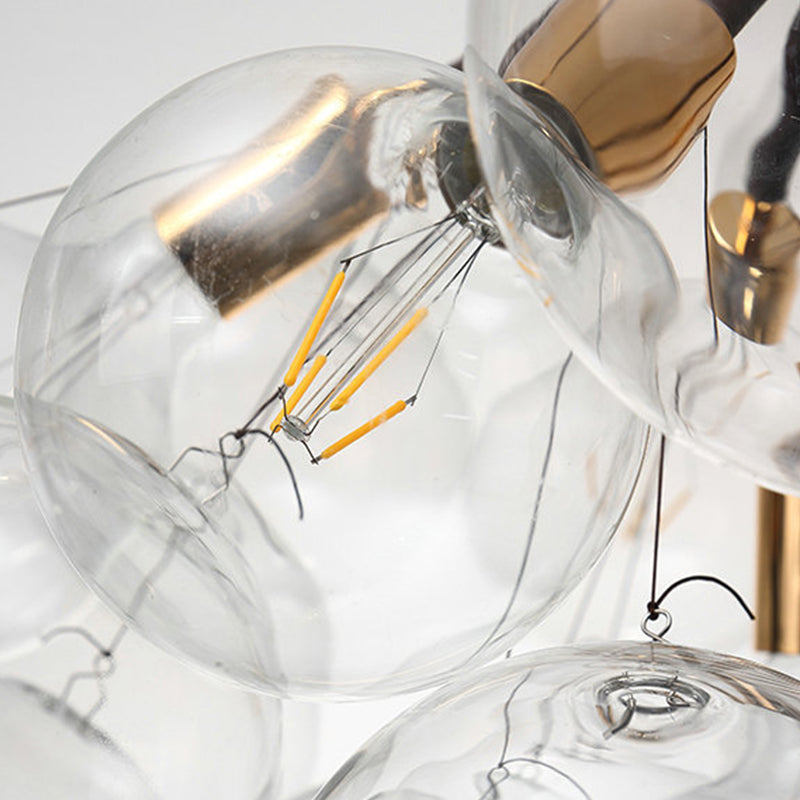 Globe Chandelier Light Fixture Modern Clear Glass Pendant Lighting for Restaurant