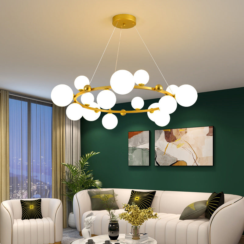 Globe Chandelier Light Fixture Modern Glass Pendant Lighting for Restaurant