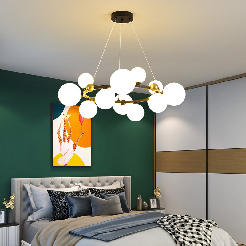 Globe Chandelier Light Fixture Modern Glass Pendant Lighting for Restaurant