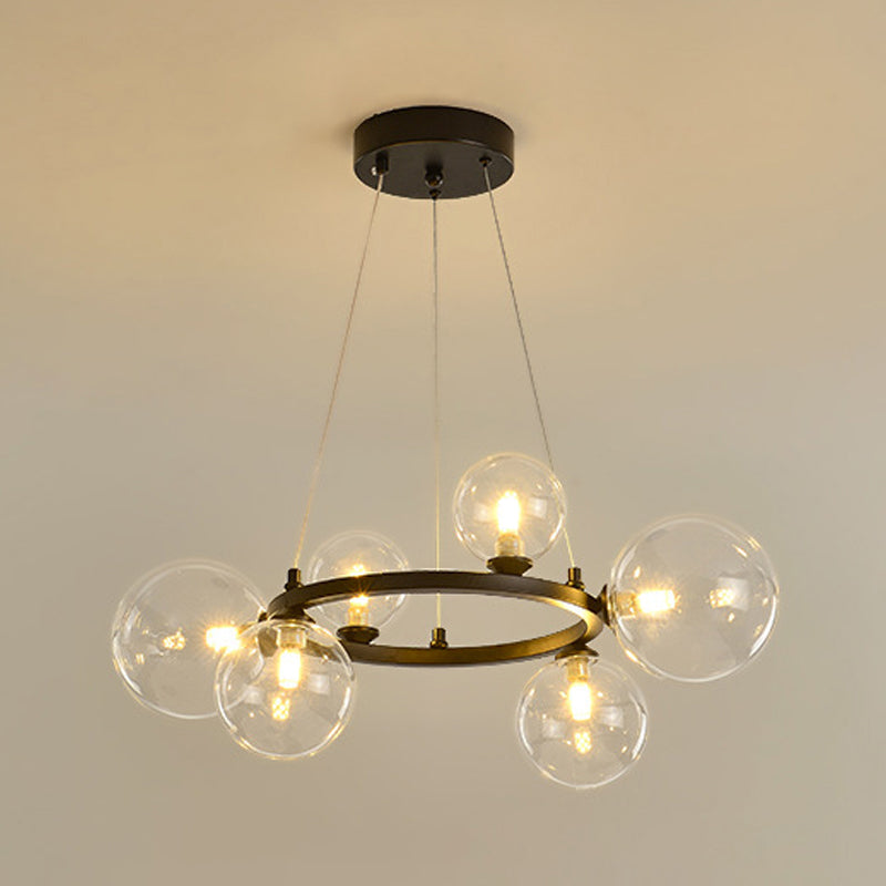 Globe Chandelier Light Fixture Modern Glass Pendant Lighting for Restaurant
