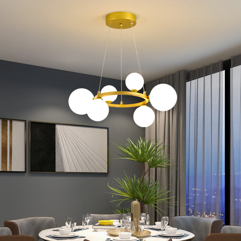 Globe Chandelier Light Fixture Modern Glass Pendant Lighting for Restaurant