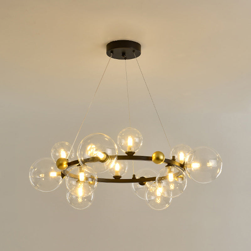 Globe Chandelier Light Fixture Modern Glass Pendant Lighting for Restaurant