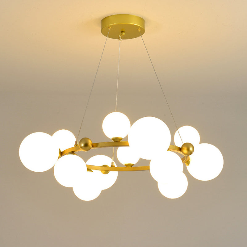 Globe Chandelier Light Fixture Modern Glass Pendant Lighting for Restaurant