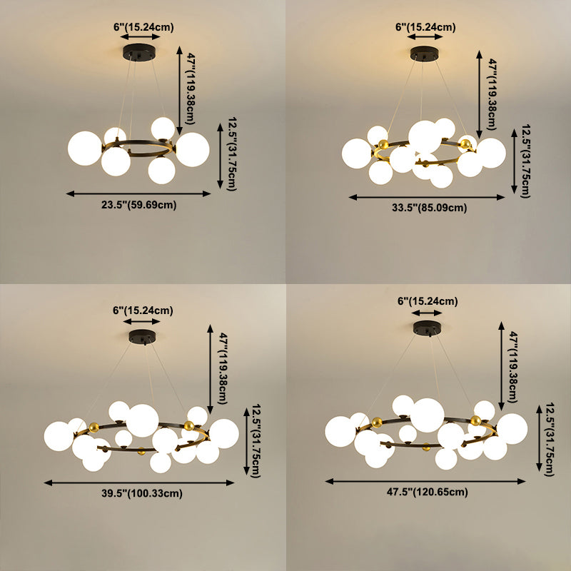 Globe Chandelier Light Fixture Modern Glass Pendant Lighting for Restaurant