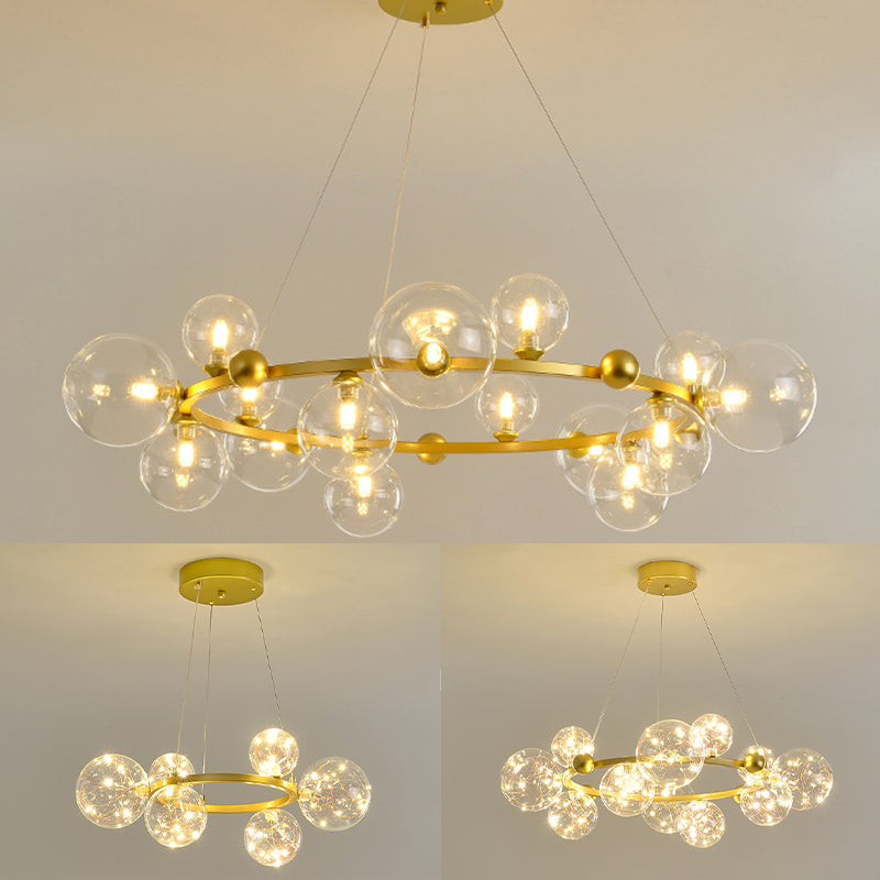 Globe Chandelier Light Fixture Modern Glass Pendant Lighting for Restaurant