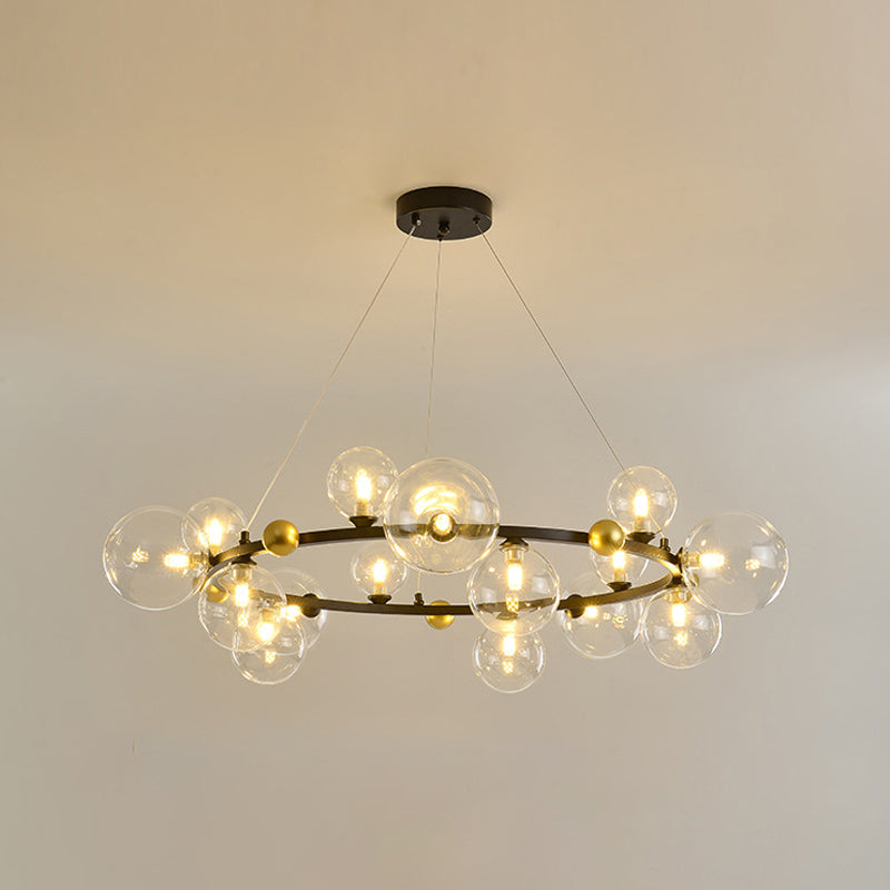 Globe Chandelier Light Fixture Modern Glass Pendant Lighting for Restaurant