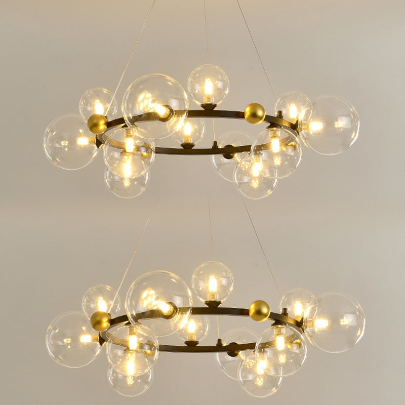 Globe Chandelier Light Fixture Modern Glass Pendant Lighting for Restaurant