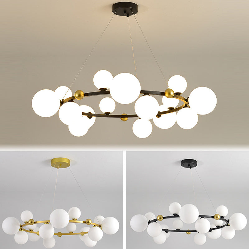 Globe Chandelier Light Fixture Modern Glass Pendant Lighting for Restaurant