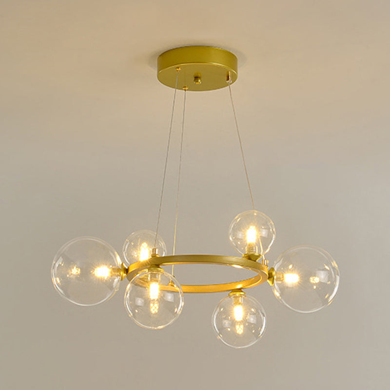 Globe Chandelier Light Fixture Modern Glass Pendant Lighting for Restaurant