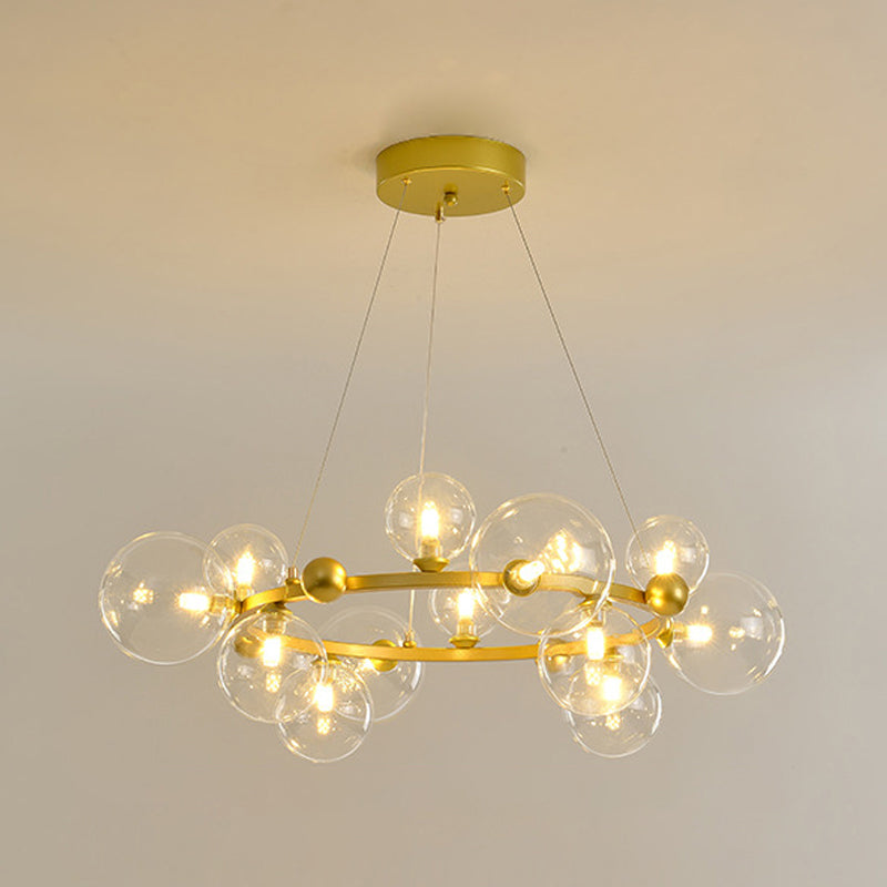 Globe Chandelier Light Fixture Modern Glass Pendant Lighting for Restaurant