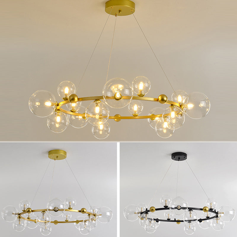 Globe Chandelier Light Fixture Modern Glass Pendant Lighting for Restaurant