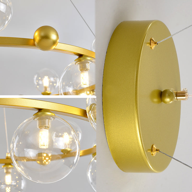 Globe Chandelier Light Fixture Modern Glass Pendant Lighting for Restaurant