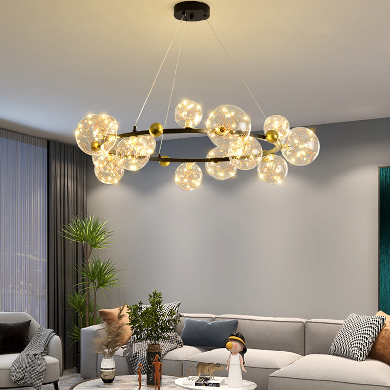 Globe Chandelier Light Fixture Modern Glass Pendant Lighting for Restaurant