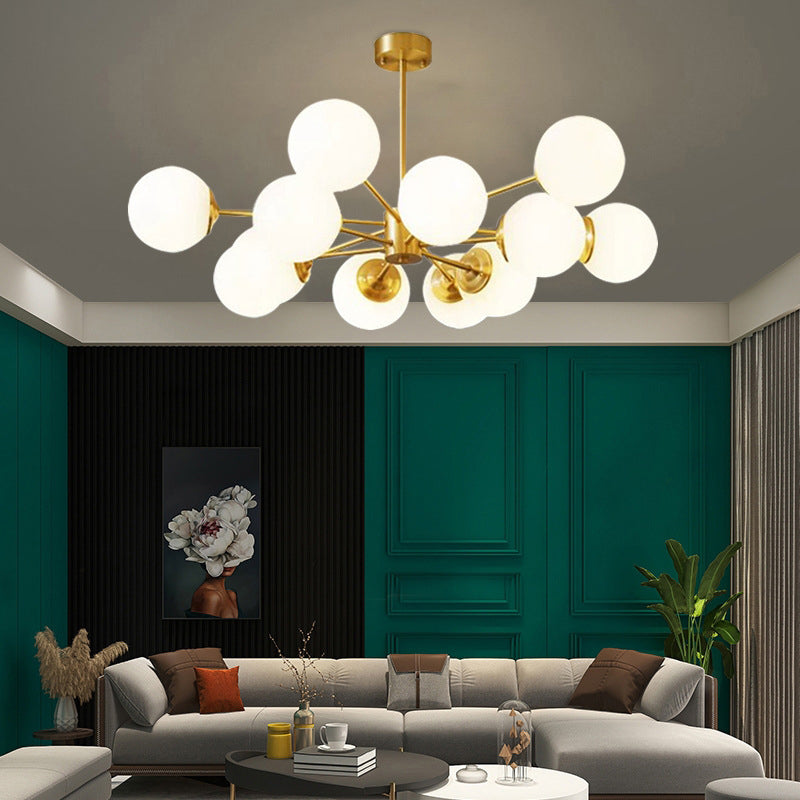 Lampada lampadina a globo Illuminazione a sospensione moderna in vetro bianco per il ristorante