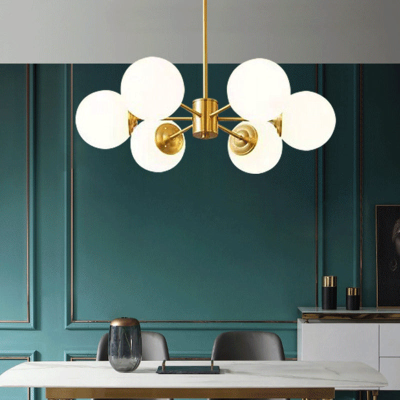 Lampada lampadina a globo Illuminazione a sospensione moderna in vetro bianco per il ristorante