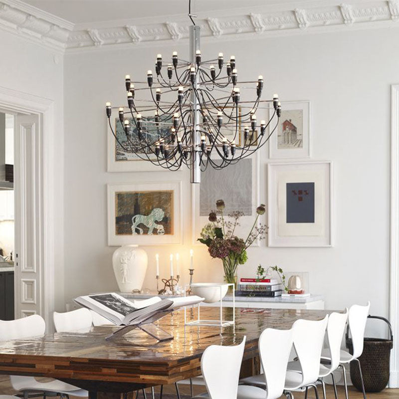 Postmoderne Neuheit Kerze Kronleuchter Metallic Lobby Wohnzimmer Federung Licht