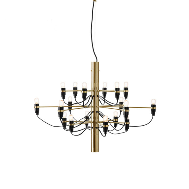 Postmoderne Neuheit Kerze Kronleuchter Metallic Lobby Wohnzimmer Federung Licht