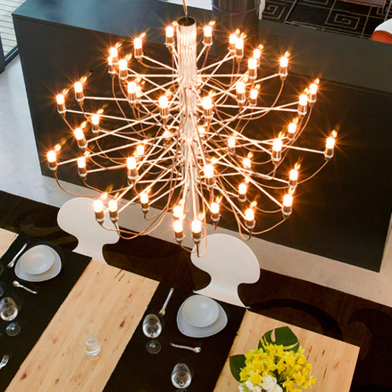 Postmoderne Neuheit Kerze Kronleuchter Metallic Lobby Wohnzimmer Federung Licht