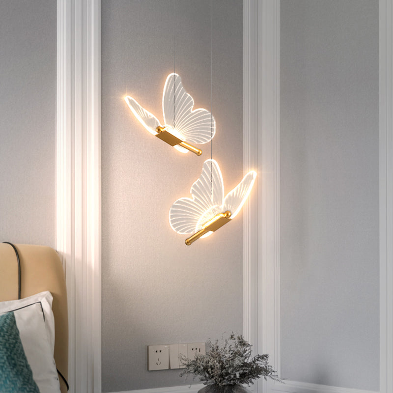 Nordic Style Butterfly Deckenhängung Lampe Metall LED Schlafzimmer Hanging Deckenleuchte