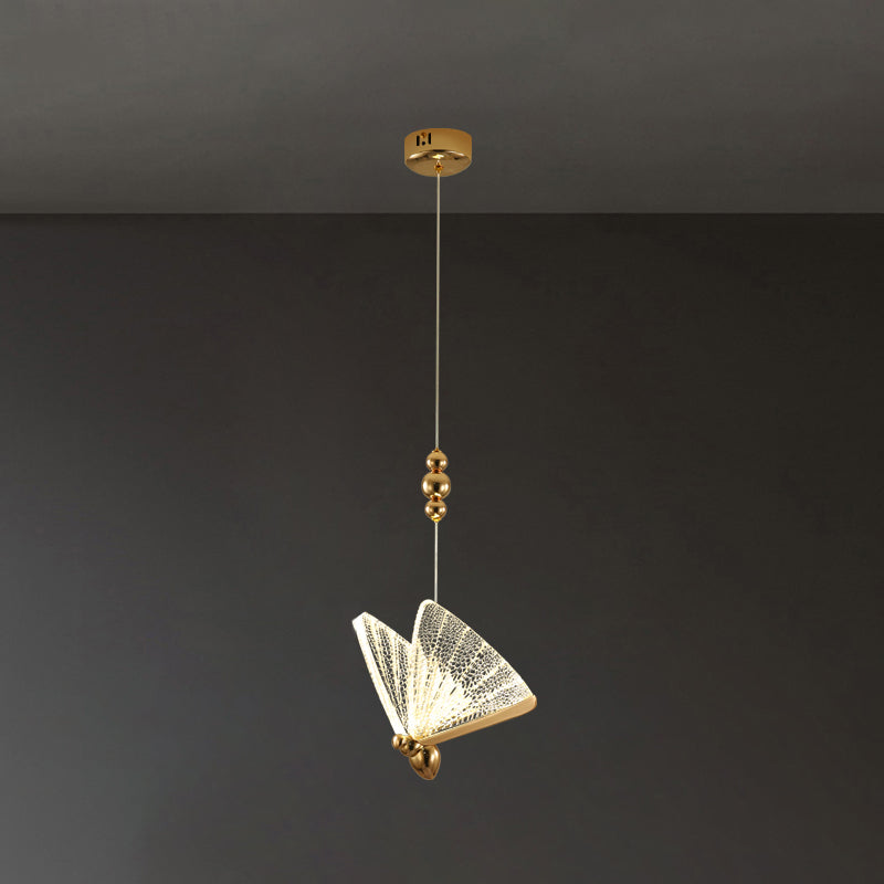 EinfachheitslED hängende hängende helle goldene Schmetterlingslampen -Lampe mit Acrylschatten