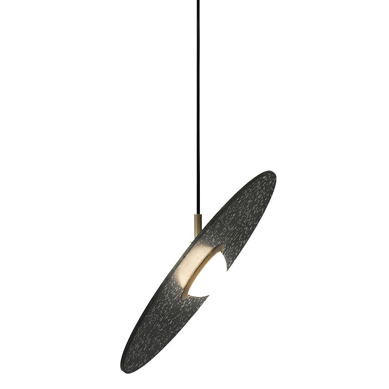 Modern Style Pendant Lighting Fixture Circle Pendant Ceiling Light with Stone Shade
