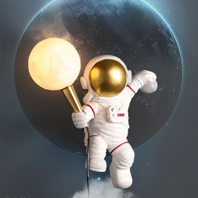 Astronaut Wandleuchten Beleuchtung Kinder Harz 1 Licht Schlafzimmer Wandleuchte mit Ballschatten