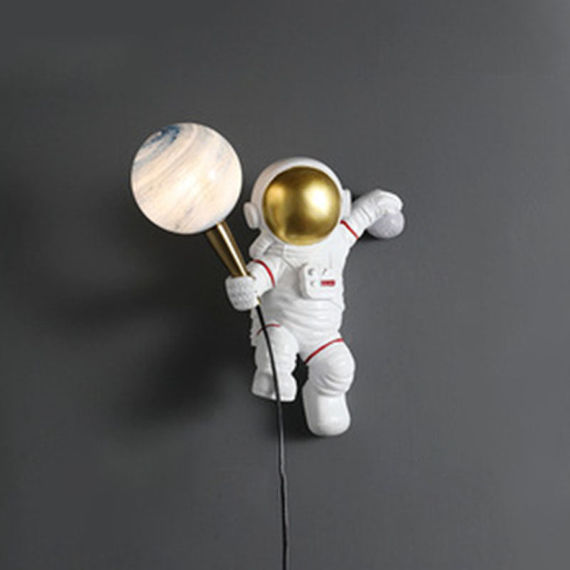 Astronaut Wandleuchten Beleuchtung Kinder Harz 1 Licht Schlafzimmer Wandleuchte mit Ballschatten