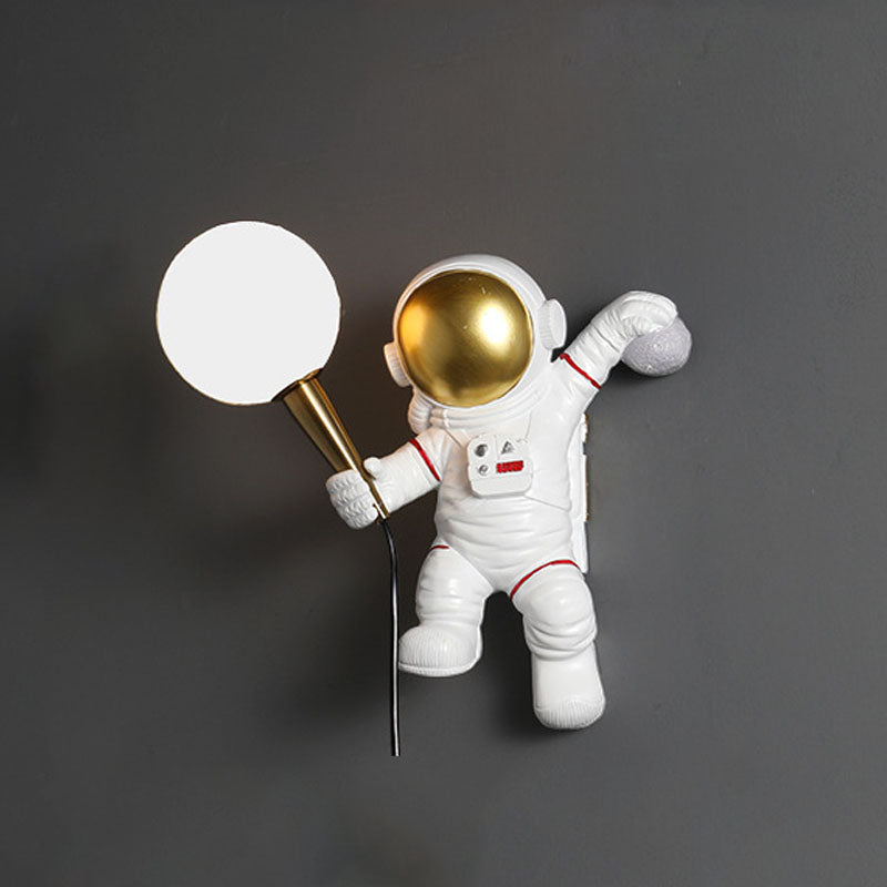 Astronaut Wandleuchten Beleuchtung Kinder Harz 1 Licht Schlafzimmer Wandleuchte mit Ballschatten