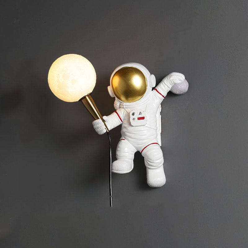 Astronaut Wandleuchten Beleuchtung Kinder Harz 1 Licht Schlafzimmer Wandleuchte mit Ballschatten
