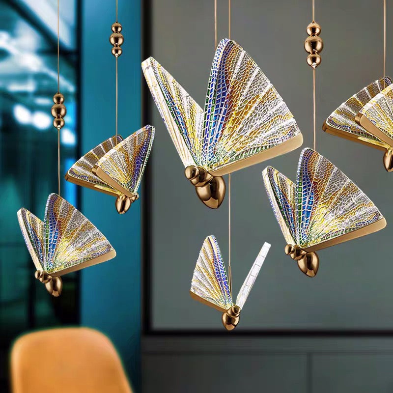 Metal Butterfly Ceiling Pendant Light Modern Style LED Pendant Light Kit for Bedroom