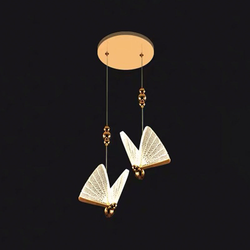 Metal Butterfly Ceiling Pendant Light Modern Style LED Pendant Light Kit for Bedroom
