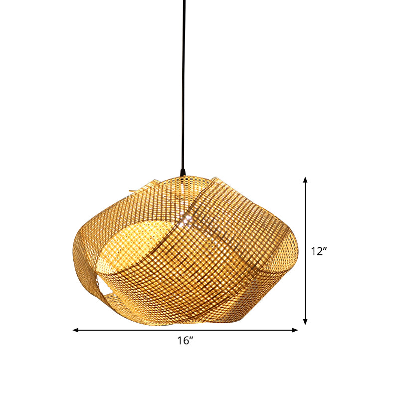 Wirbiger Licht japanischer Bambus 16 "/19,5" breit 1 Kopf Flachsende Deckenhängung Lampe
