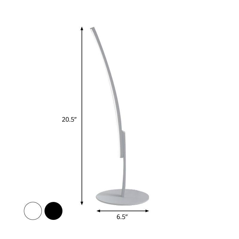 Illuminazione da lavoro a LED per camera da letto Modernismo Lampada da scrivania piccola bianca/nera con paralume acrilico sinuoso