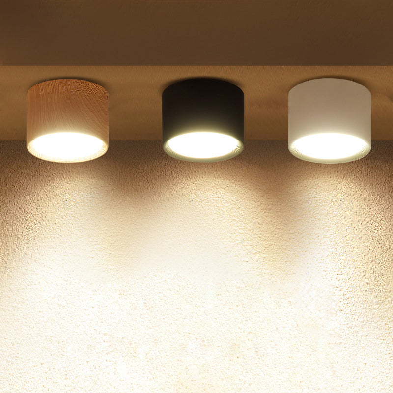 Acrylic Cylindrical LED Ceiling Light in Modern Concise Style Aluminium Flush Mount for Cloakroom