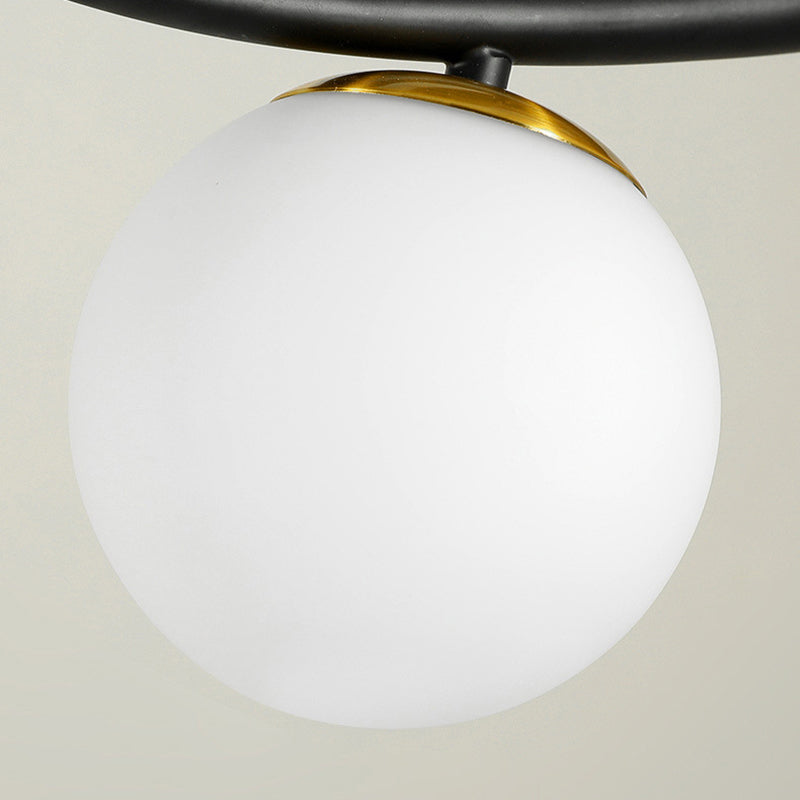 Modern Creative Globe Isola Light Iron Iron Firmine a 4 luci a 4 luci con tonalità di vetro