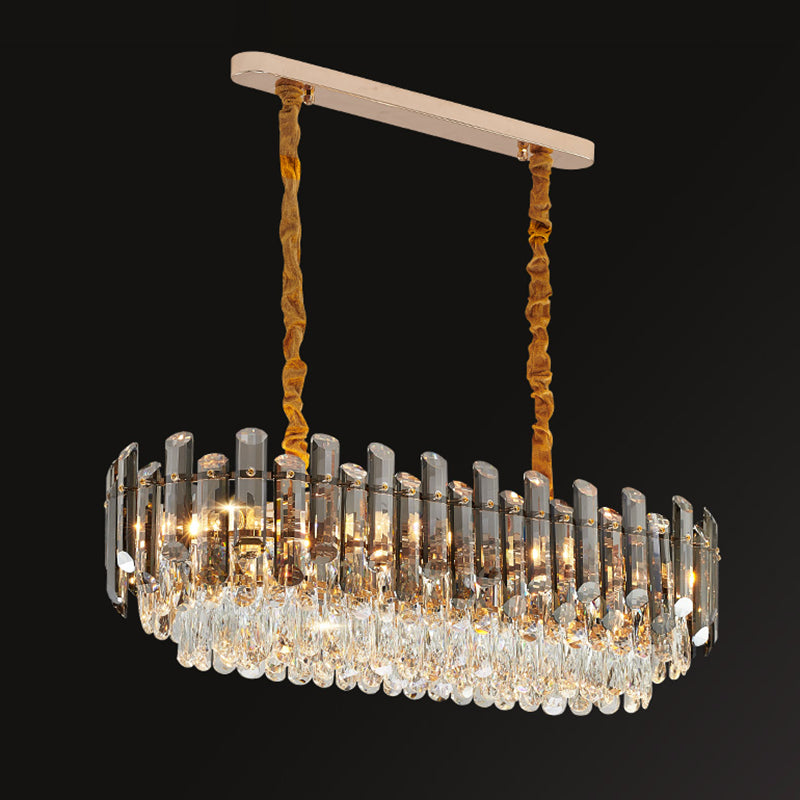 Modern Kitchen Pendant Lights Geometric Island Lighting Fixtures with Crystal Shade