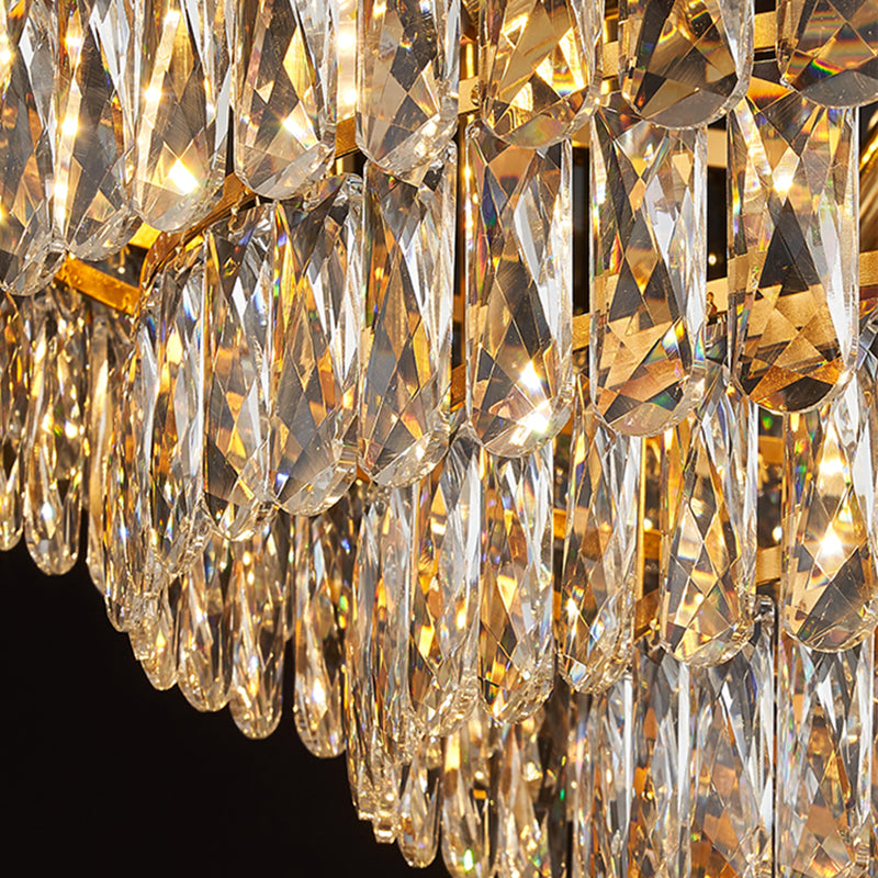 Modern Kitchen Pendant Lights Geometric Island Lighting Fixtures with Crystal Shade